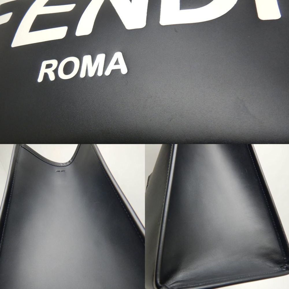 FENDI Sunshine Medium Tote Bag Calf Black - Picture 7 of 10